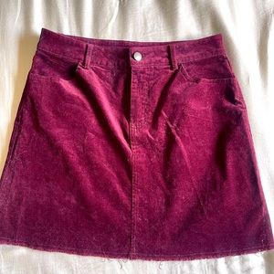 FOREVER 21 Velour Burgundy mini skirt